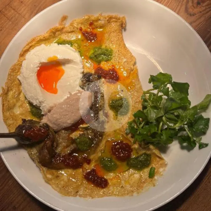 Aubergine Omelet And Labneh